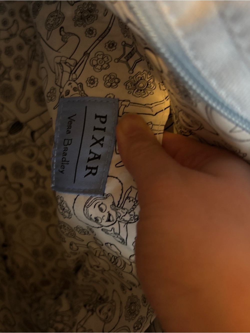 Light Blue Quilted Tote Bag with Embroidered Toy Story Design - Vera Bradley - Picture 6 of 6